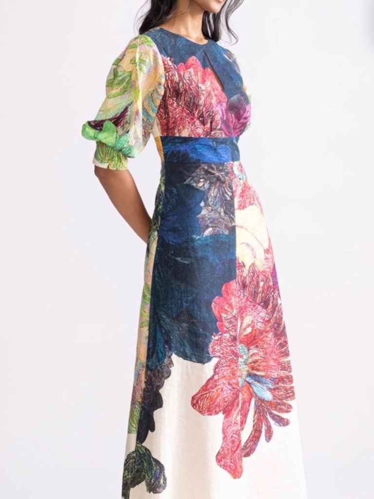 Nwt Saaksha & Kinni Daisy Print Floral A Line Maxi Dress Size S — image 3 of 8